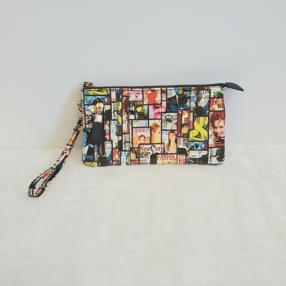 FASHION Magazine Print Style Clutch Wallet Wristlet Purse - Picture 2 of 15